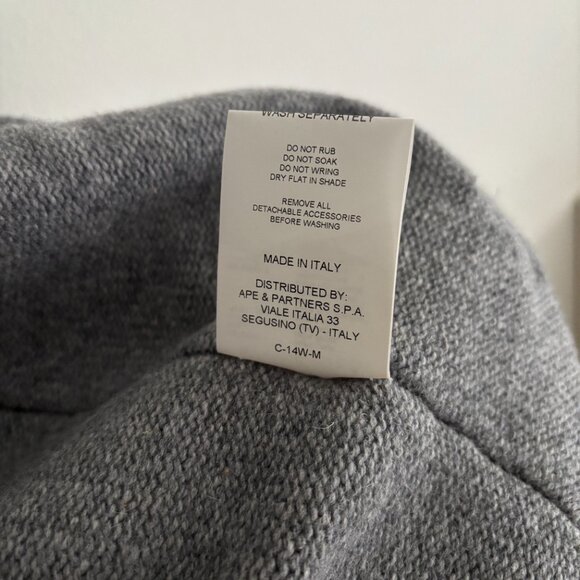 $1200 Parajumpers Grey Knit Wool Zip Hood Cardigan Sweater Raglan Sleeve - Large - Picture 14 of 15